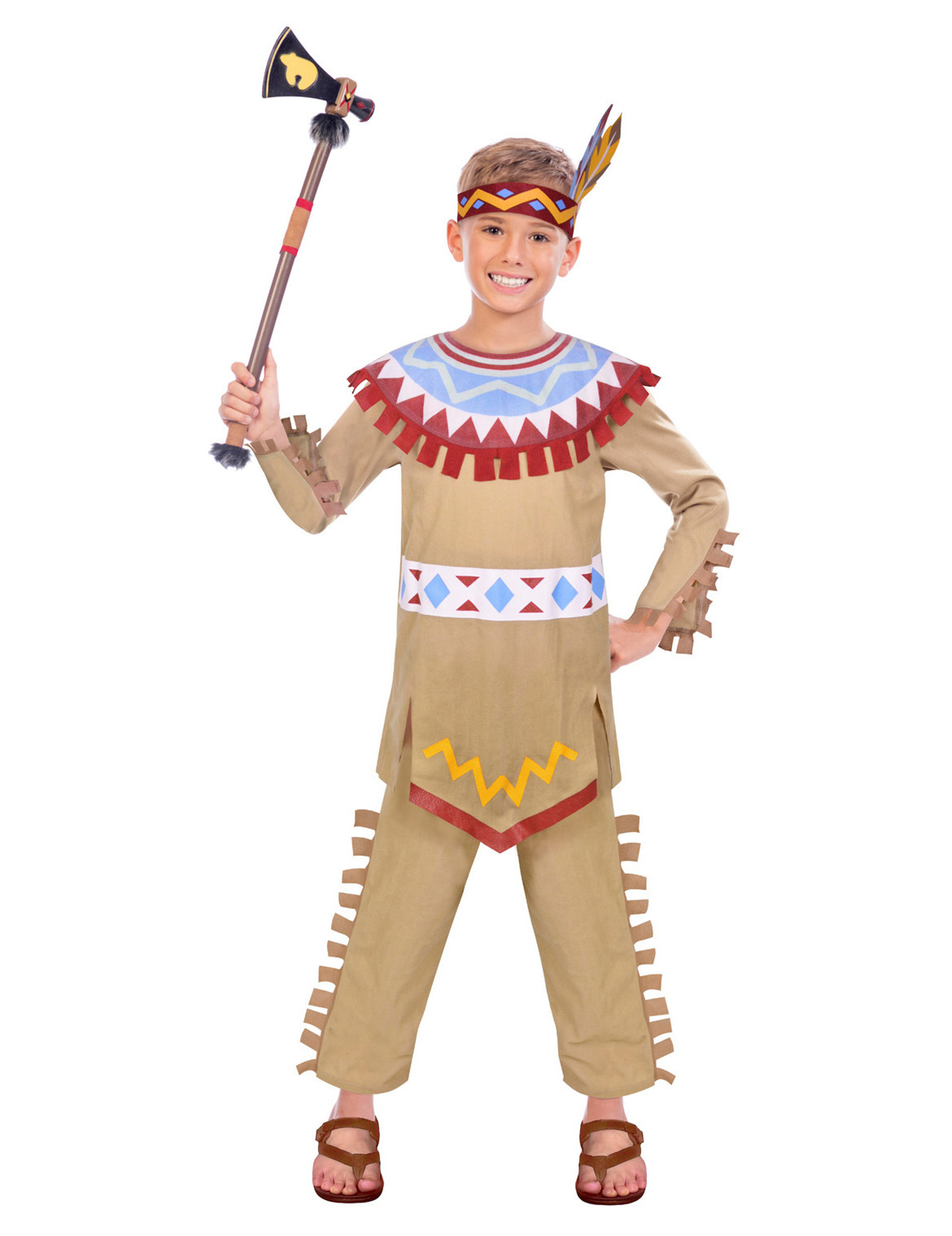 Indianer-Kostüm Für Jungen Karnevalskostüm Braun-Rot pour Fasching Indianer Schminken