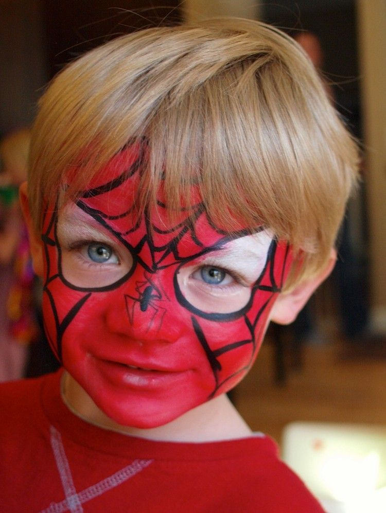 Kinderschminken Ideen Karneval Spiderman Junge | Kinder destiné Schminkvorlagen Kinder