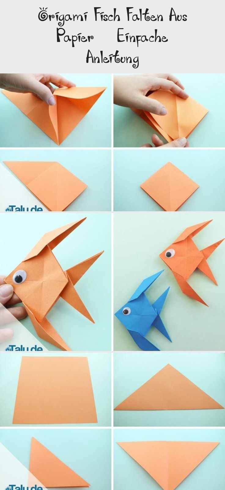 Kostenlose Anleitung – Origami Fisch Falten – Talu.de # encequiconcerne Faltanleitung Fisch Einfach