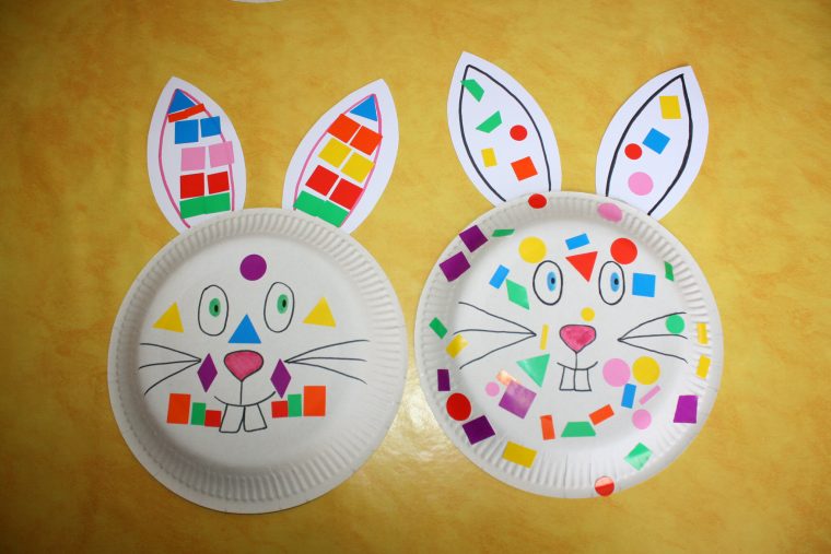Lapins De Paques En Assiettes En Carton. – Les Lutins avec Bricolage Pour Enfants