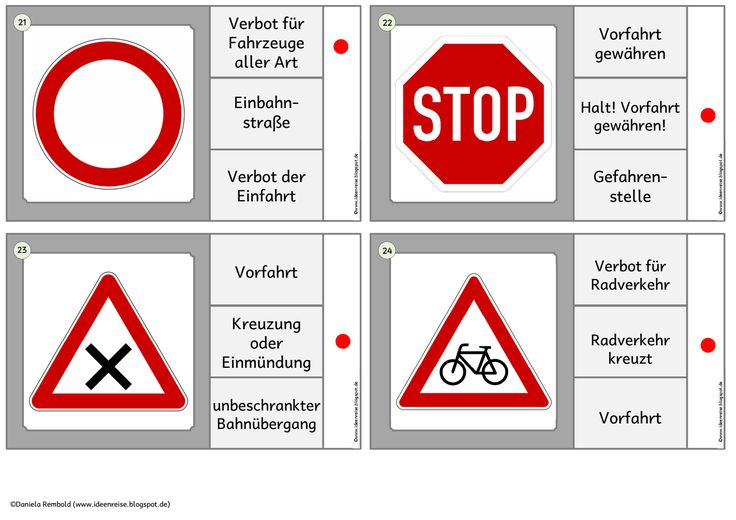 Miniklammerkarten_Verkehrsschilder.pdf | Führerschein dedans Verkehrszeichen Für Kinder