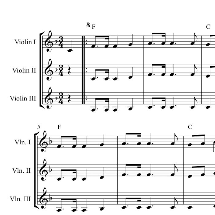 O Tannenbaum – Harmony Sheet Music For Violins | Celtic pour Noten Oh Tannenbaum
