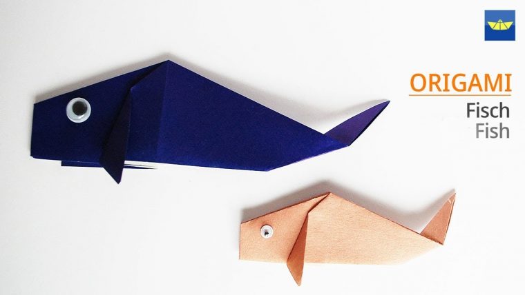 Origami Fisch Falten – Basteln Mit Papier : Basteln Mit concernant Faltanleitung Fisch Einfach