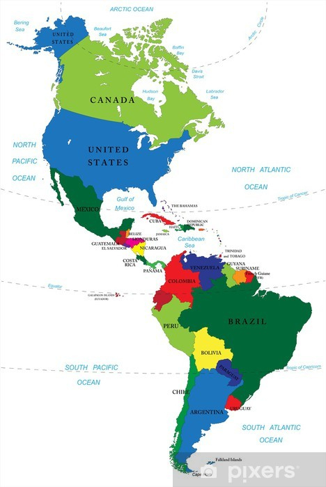 Papier Peint Amérique Du Nord Et Du Sud Carte • Pixers tout Carte Amérique Du Nord