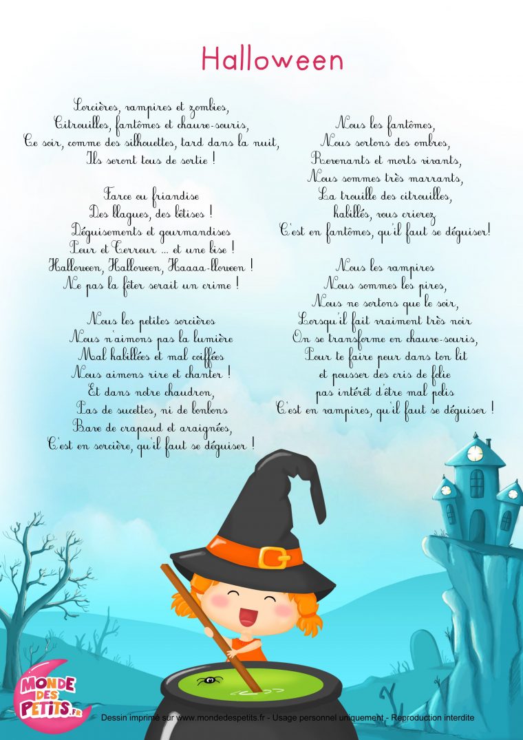 Paroles_Halloween – Chanson Pour Enfants | Halloween Poems destiné Comptines Pour Enfants