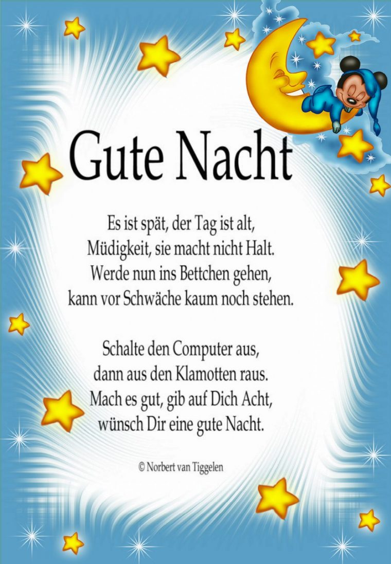 Pin Von Heinrich Thoben Auf (B) Gedichte Und Sinnsprüche à Text Guten Abend Gute Nacht