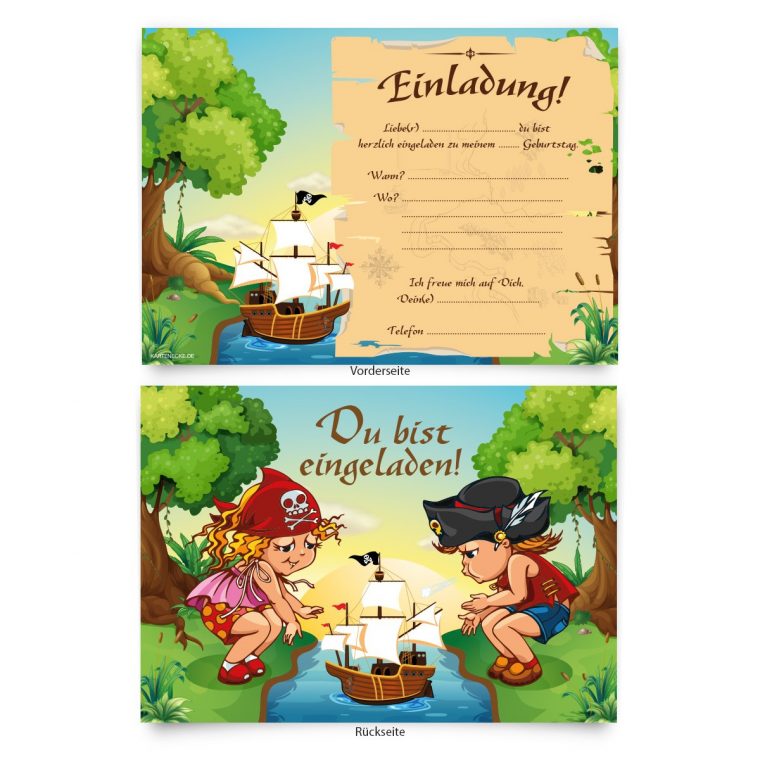 "Piraten" Kindergeburtstag Einladungskarten Online intérieur Piraten Einladung Text