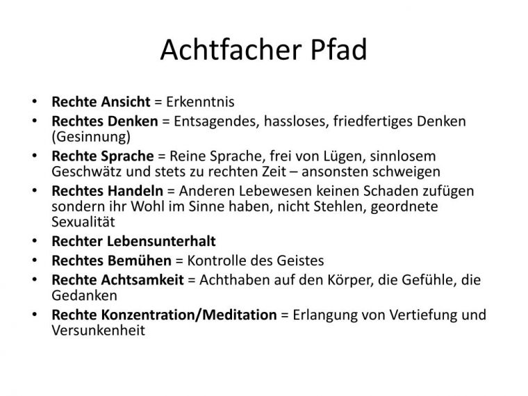 Ppt – Buddhismus Powerpoint Presentation, Free Download intérieur Buddhismus Achtfacher Pfad