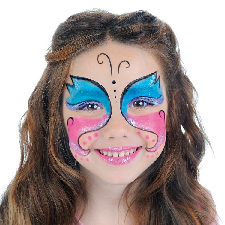 Schmetterling Schminken Kind Einfach Blau Pink #Makeup # tout Schminkvorlagen Kinder