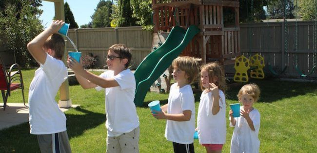 Spiele-Garten-Kinder-Draussen-Team-Gruppenspiele-Wasser pour Bewegungsspiele Für Kleinkinder
