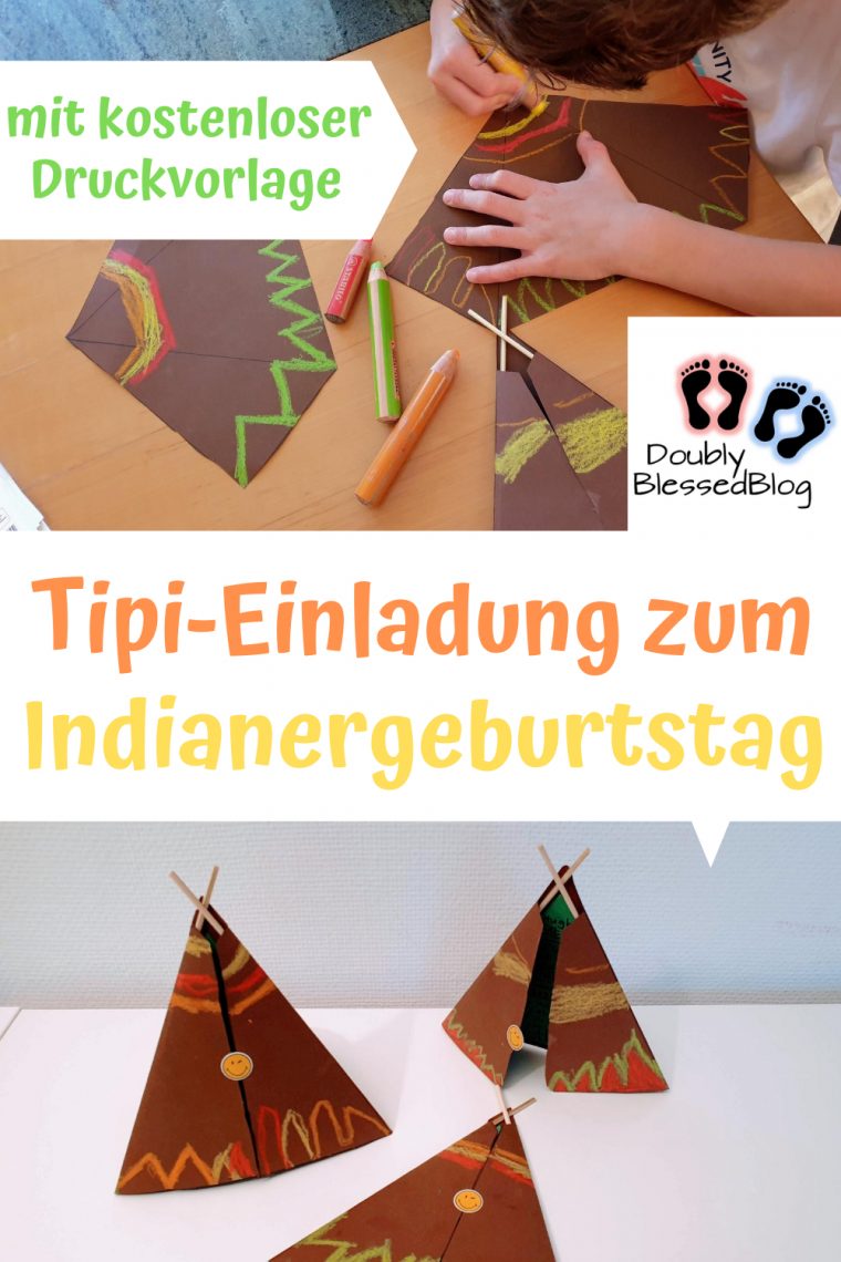 Tipi-Einladungskarte Zum Indianergeburtstag Basteln tout Indianer Geburtstag