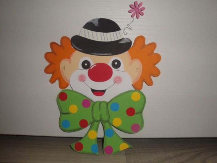 Tonkarton Fensterbild ~ Clown Kopf ~ Karneval Fasching pour Clown Basteln Aus Tonpapier
