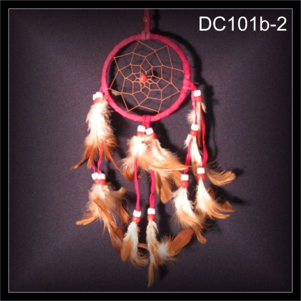 Traumfänger Indianer Dreamcatcher Wildleder Rot 9Cm Ring encequiconcerne Traumfänger Indianer