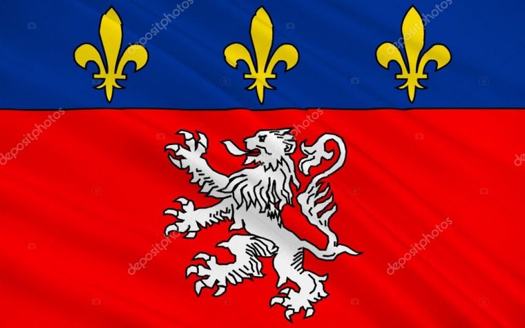 Vlag Van Lyon, Frankrijk — Stockfoto © Zloyel #108882498 destiné Drapeau Olympique Lyonnais