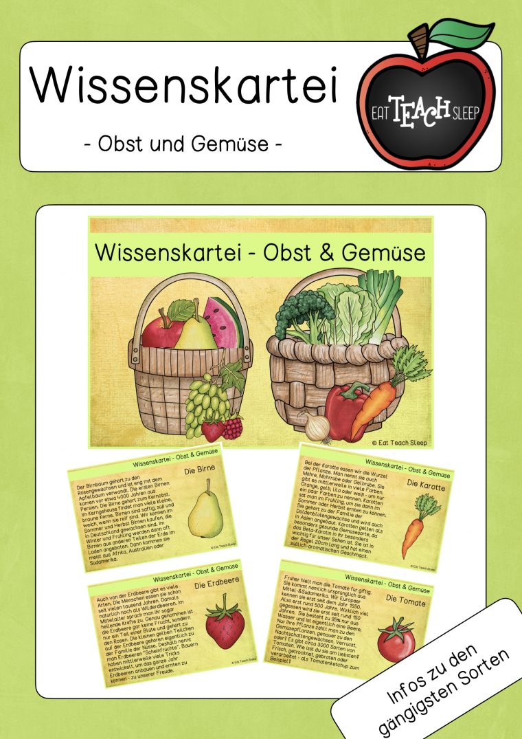 Wissenskartei-Obst Und Gemüse | Gesunde Ernährung concernant Obst Und Gemüse Abc Arbeitsblatt