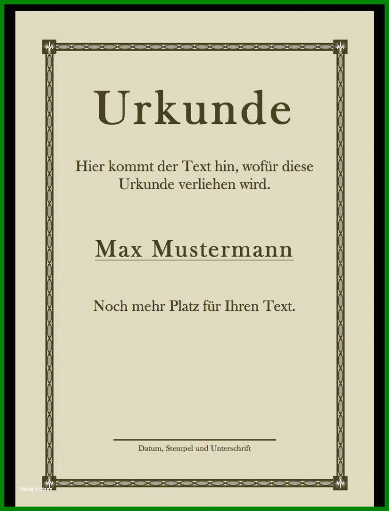Word Vorlage Urkunde Kostenlos Download: 9 Phantasie Sie tout Urkunden Kostenlos Online Erstellen