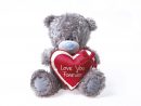 12&quot; Me To You Holding A Love You Forever Heart - Tatty dedans Nounours Love You