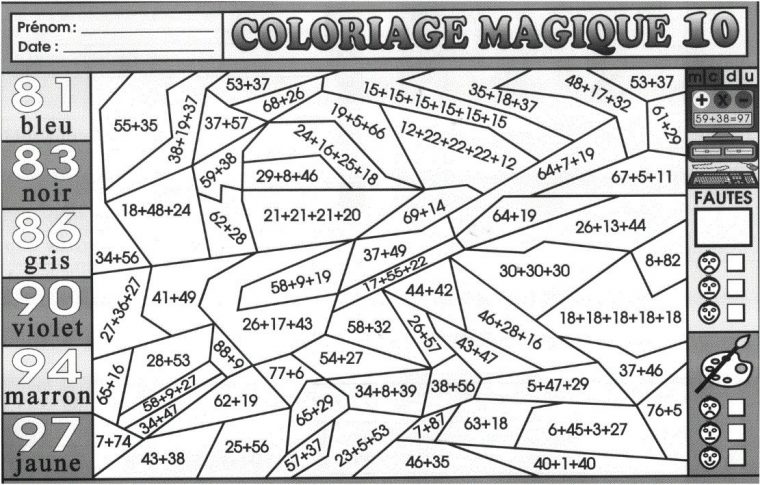 15 Pratique Coloriage Magique Multiplication Ce1 Stock serapportantà Coloriage Magique Ce1 Addition