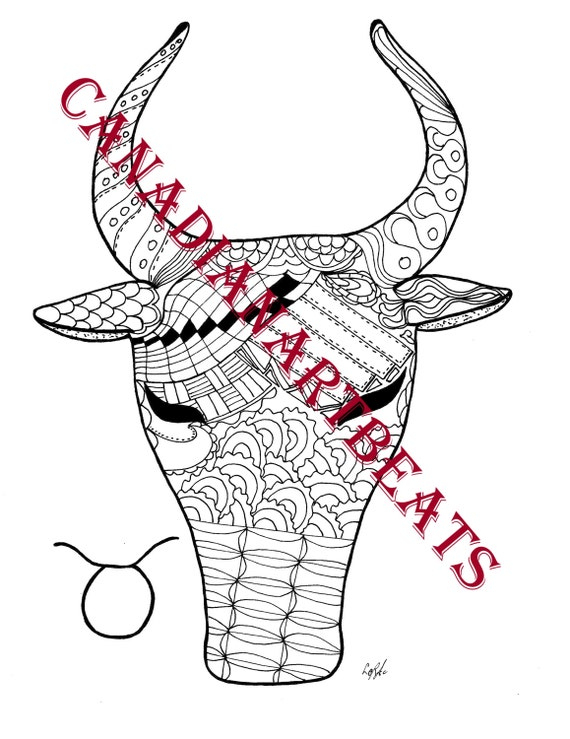 35+ Awesome Pictures Taurus Coloring Pages : 252 Best pour Portraits (Coloriages Mysta¨res)Pdf