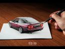 3D Drawing Illusion - Nissan 200Sx S13 - serapportantà Nissan Silvia Dessin