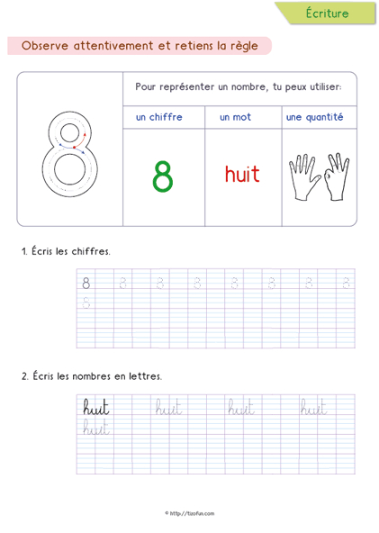 8-Ecrire-Les-Nombres-En-Lettres-Huit | Numbers Preschool pour Chansons Des Chiffres Et Des Lettres Pour Les Enfants En Francais