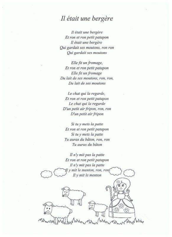 8 Il Etait Une Bergere – Photo De 9.3 – Chansons Et pour Comptines Patapon Maternelle