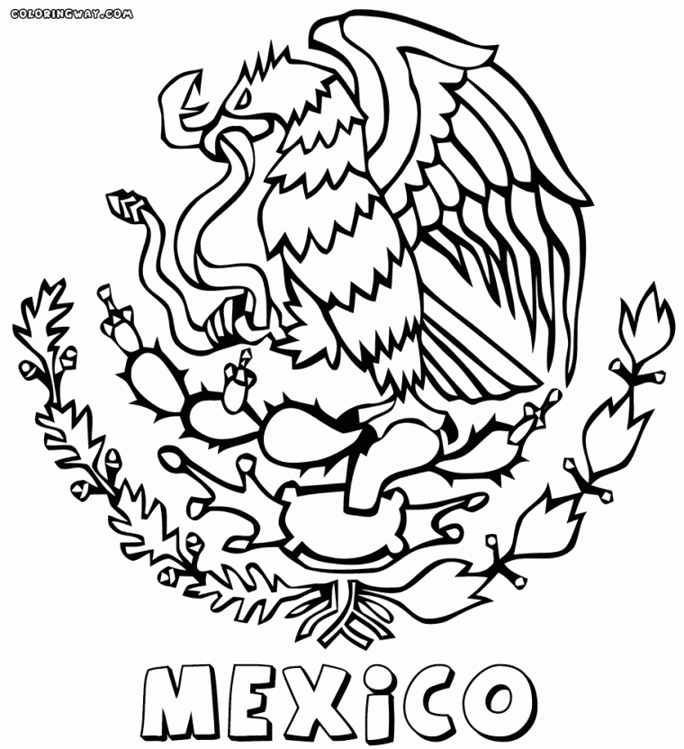 coloring page of mexican flag