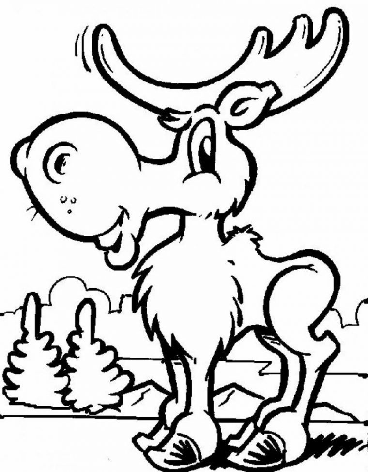 coloring page moose