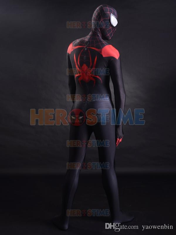 Acheter 2015 Date Spider Man Costume Rouge Et Noir Lycra intérieur Spiderman Noir Et Rouge