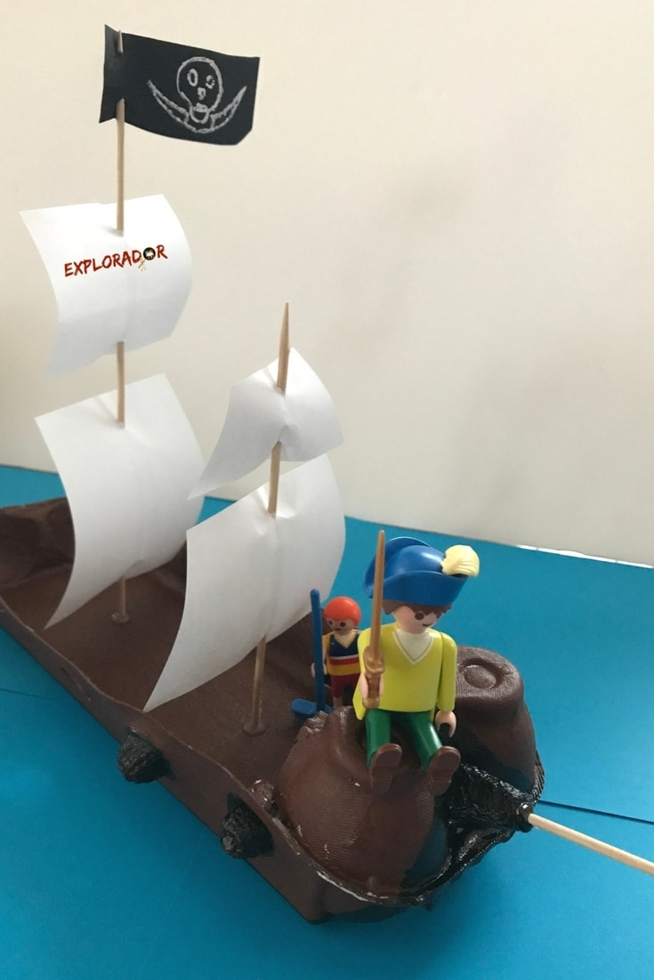 Activité Manuelle Pirate: Fabriquer Un Bateau Pirate Avec intérieur Plan De Bateau Pirate En Carton
