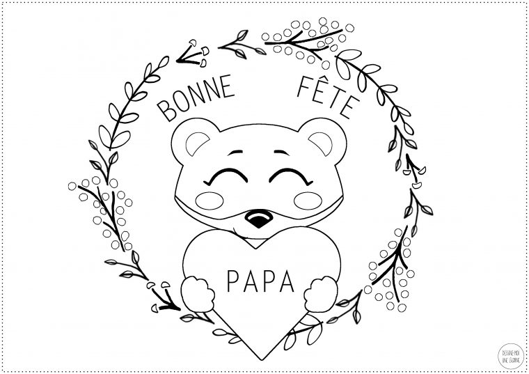 [Activité] Spécial Fête Des Pères – Un Coloriage Ours Avec intérieur Ours A Imprime Avec Coeur