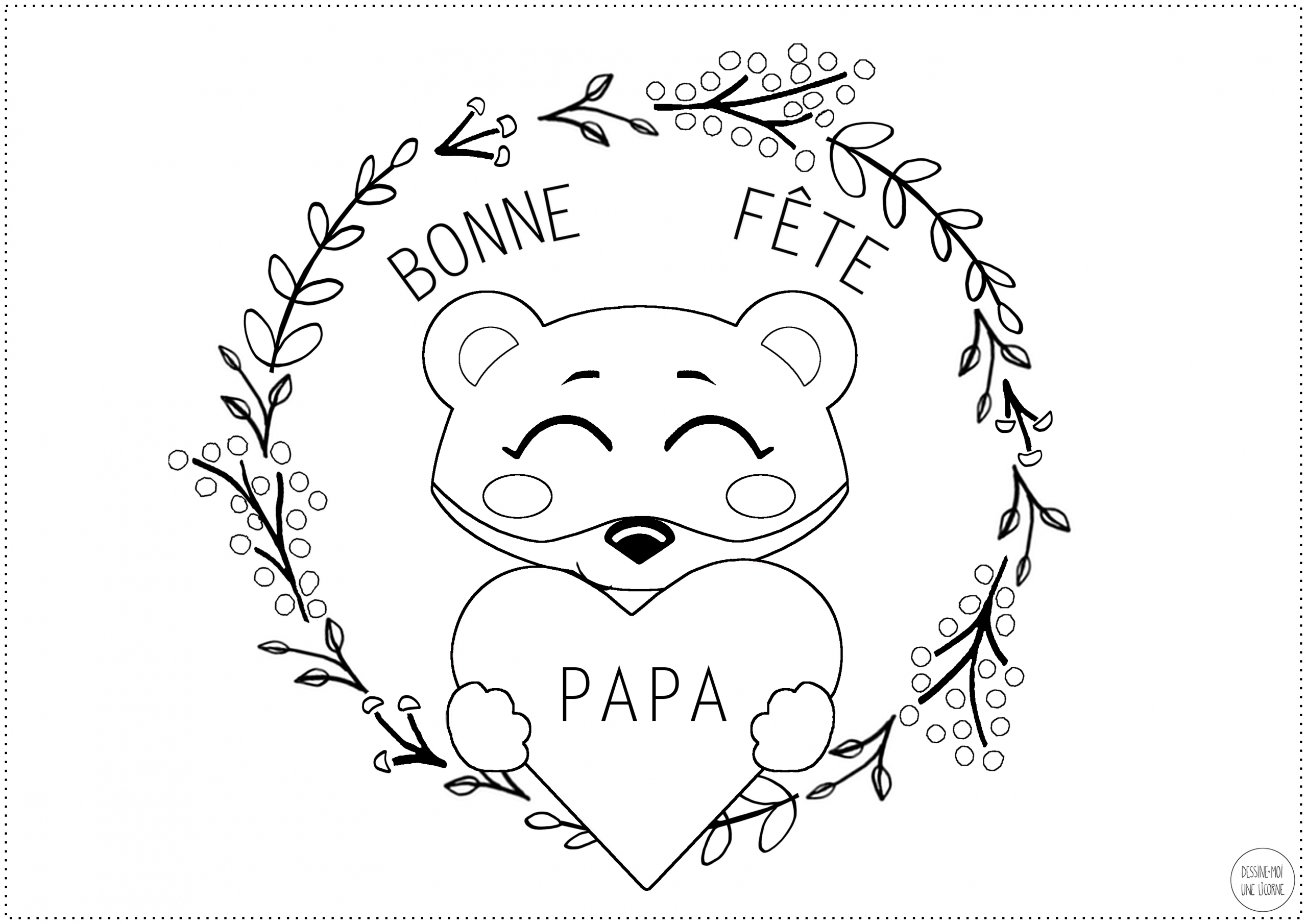 [Activité] Spécial Fête Des Pères - Un Coloriage Ours Avec intérieur Ours A Imprime Avec Coeur