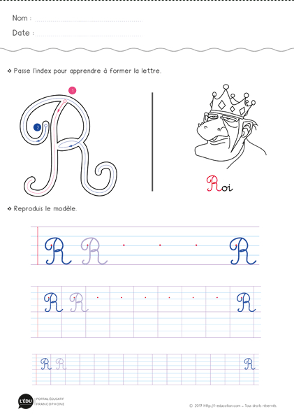 Apprendre À Écrire La Lettre R Majuscule Cursive | Fiche D pour Le T Majuscule En Cursife