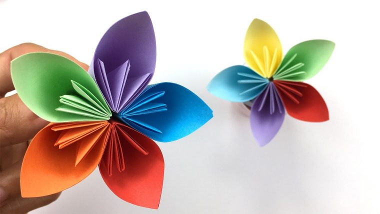 Blume Falten| Blumen Basteln Einfach| Basteln Mit Papier pour Kinder Basteln Mit Papier Einfach