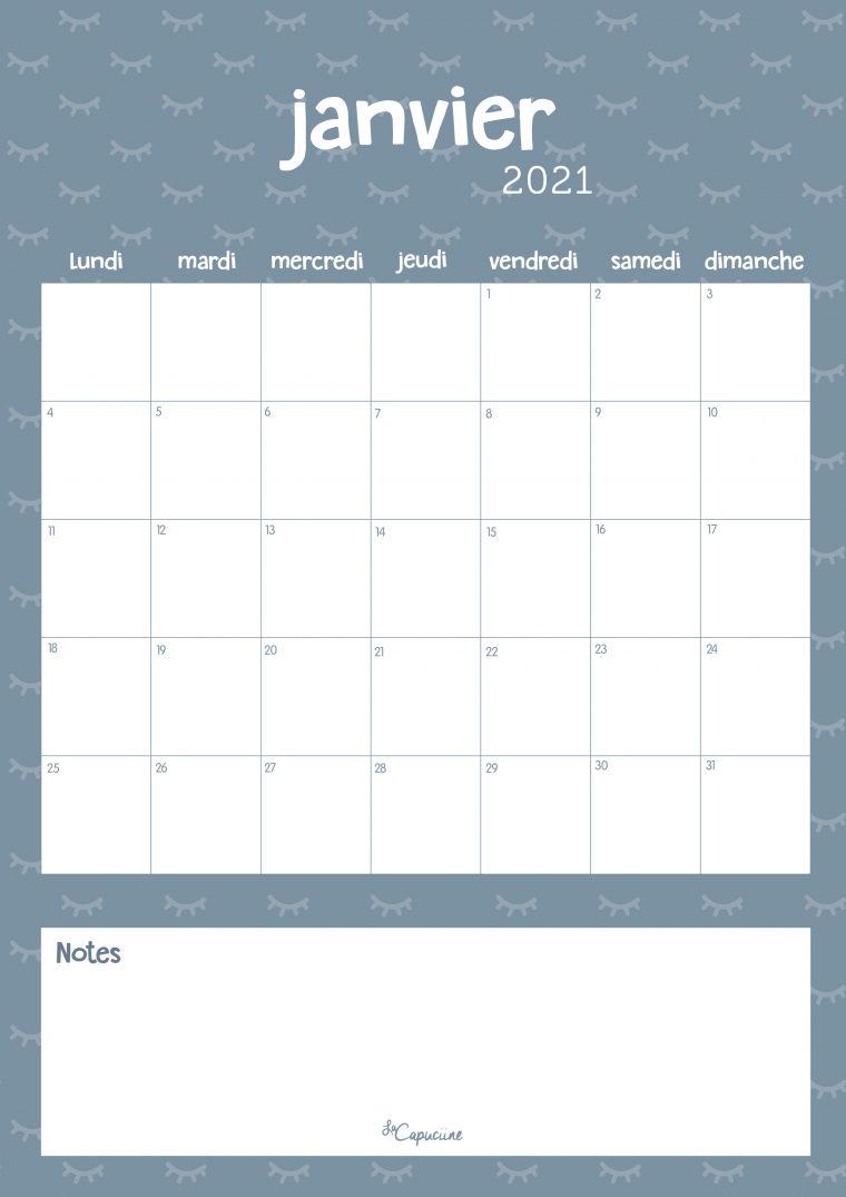 Calendrier – Janvier 2021 | La Capuciine avec Calendrier Enfant Imagejanvier Fevrier Mars