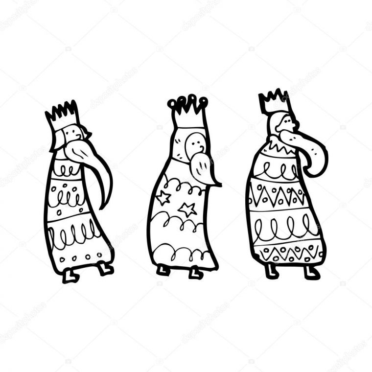 Caricature Des Trois Rois — Image Vectorielle serapportantà Rois Mages Kawaii