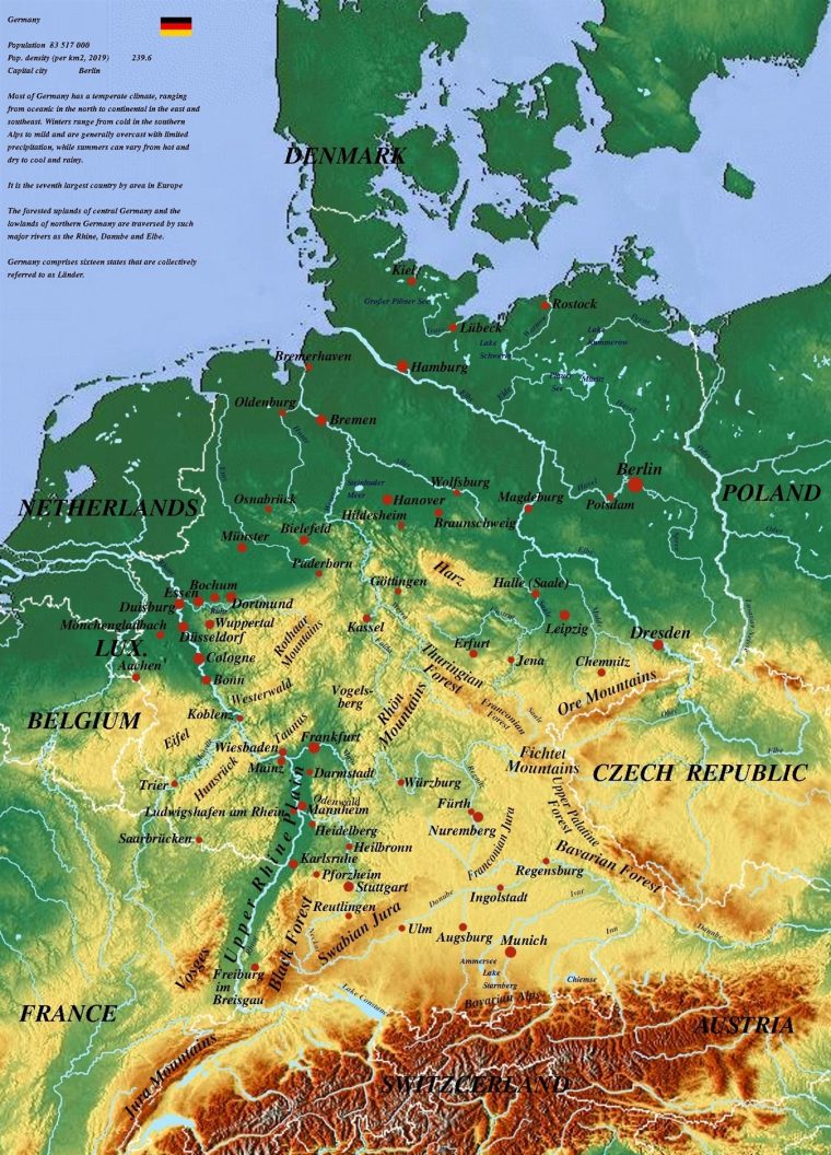 Carte Allemagne Ville – Cartes-Du-Monde avec Carte Allemagne Vierge