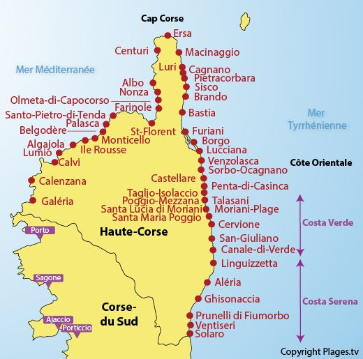 Carte Corse Du Nord – Voyages – Cartes destiné La Carte De La Corse Entierement Detaillee