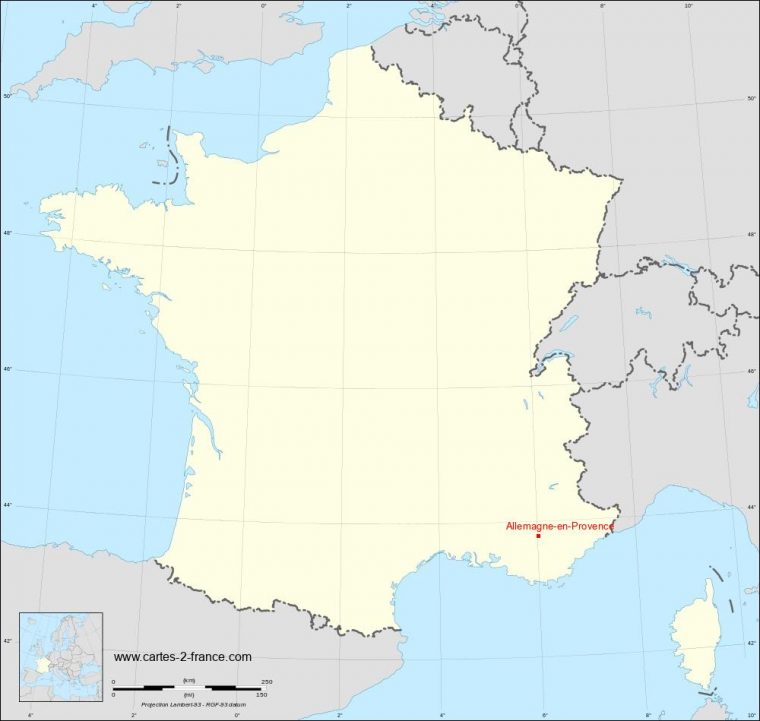 Carte De Allemagne-En-Provence : Situation Géographique Et intérieur Carte Allemagne Vierge