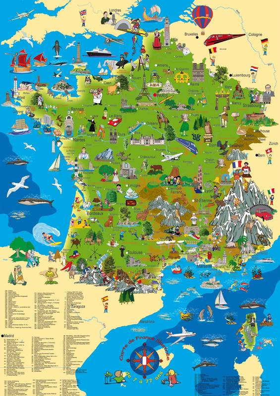 Carte De France Illustrée - Poster - Cartothèque - Les serapportantà Carte De France Dessin