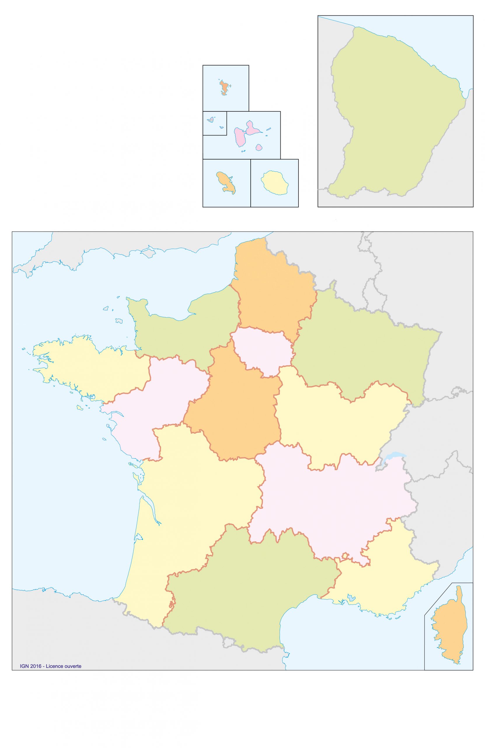 Carte De France Vierge Avec Les 13 Regions / College Henri tout Carte Italie Vierge Avec Les Regions