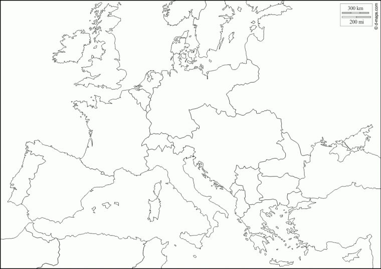 Carte De L Europe Vierge À Imprimer – Primanyc serapportantà Carte De L'Allemagne Vierge