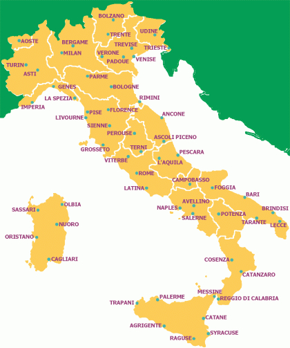 Carte De L Italie Avec Ses Régions | Fitwerktbeter tout Carte Italie Vierge Avec Les Regions
