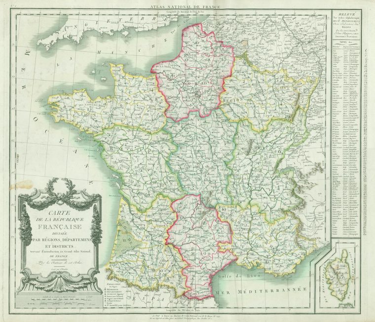 Carte De La République Française Divisée Par Régions, Dépa à Ancien Provinces En France Carte