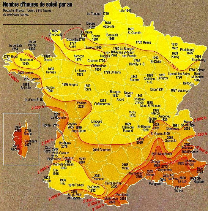 Carte De L'Ensoleillement En France | Carte De L à Coloriage Carte De L&#039;A®Le De France