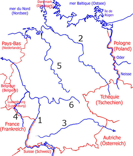 Carte Des Fleuves En Allemagne | My Blog encequiconcerne Carte De L&#039;Allemagne Vierge