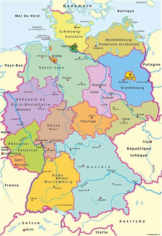 Carte Des Régions | Carte Allemagne, Carte Des Régions serapportantà Carte Allemagne Vierge