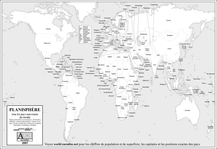 Carte Du Monde Avec Pays Noir Et Blanc — Lamichaure concernant Dessin Carte De France En Noir Et Blanc