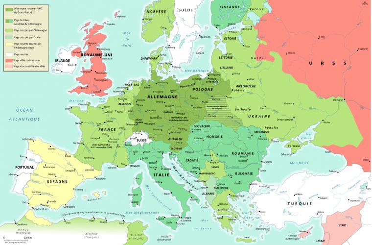 Carte Monde Europe 1942 avec Carte De L'Allemagne Vierge