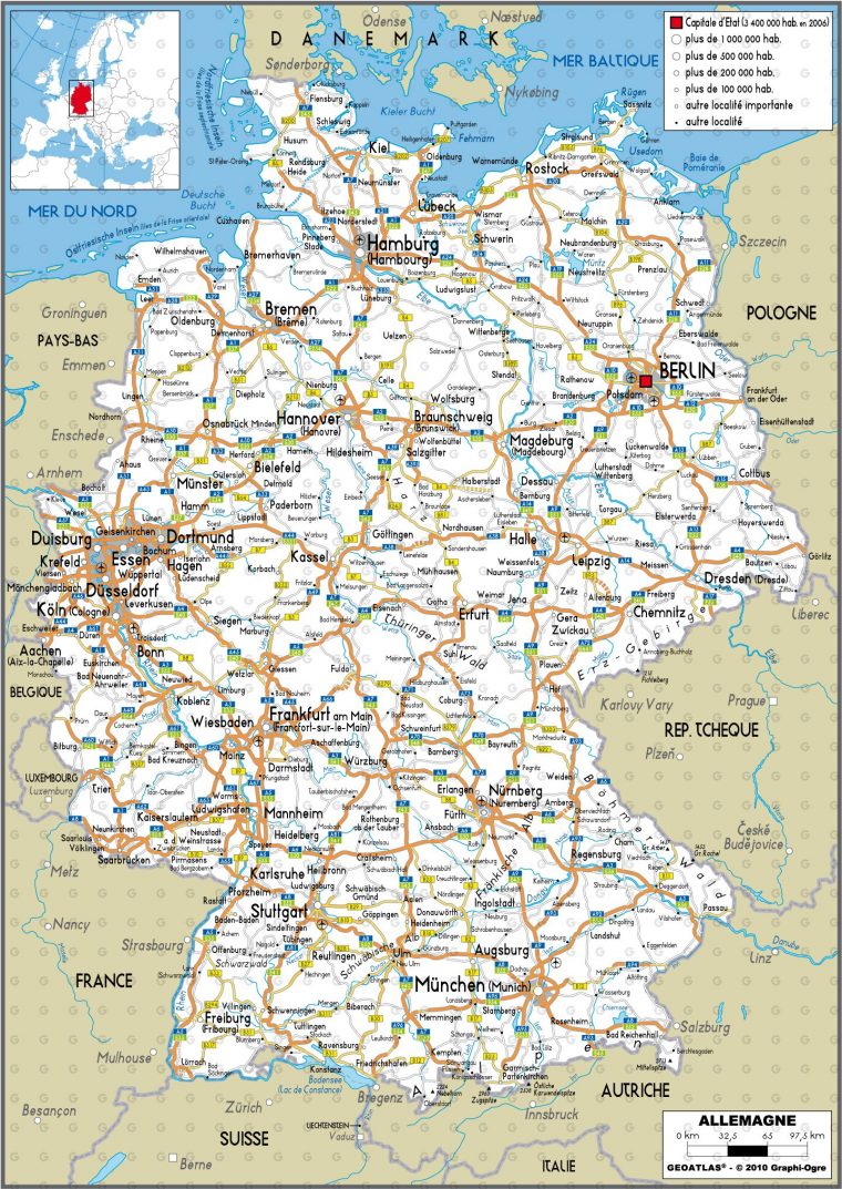 Cartograf.fr : Carte De L'Allemagne intérieur Carte Allemagne Vierge